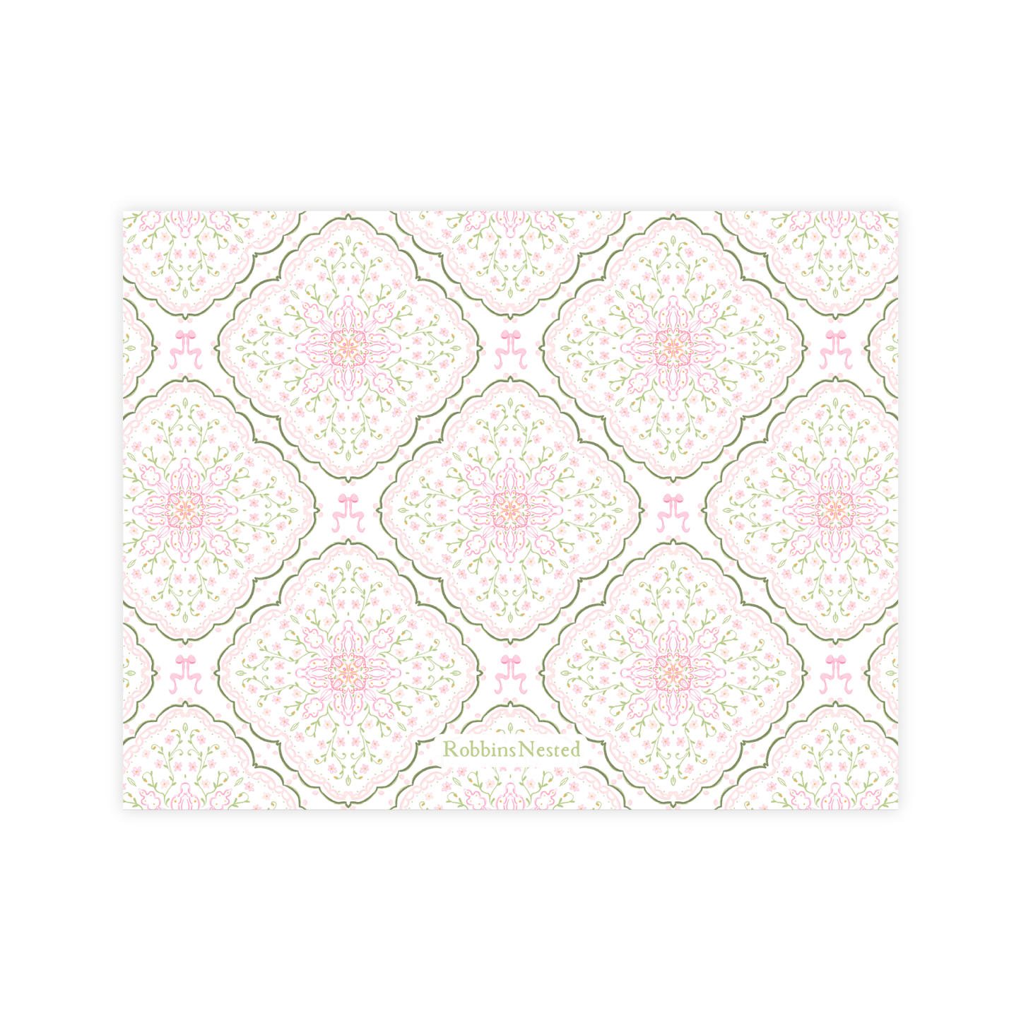 Floral Medallion Nursery Stationery