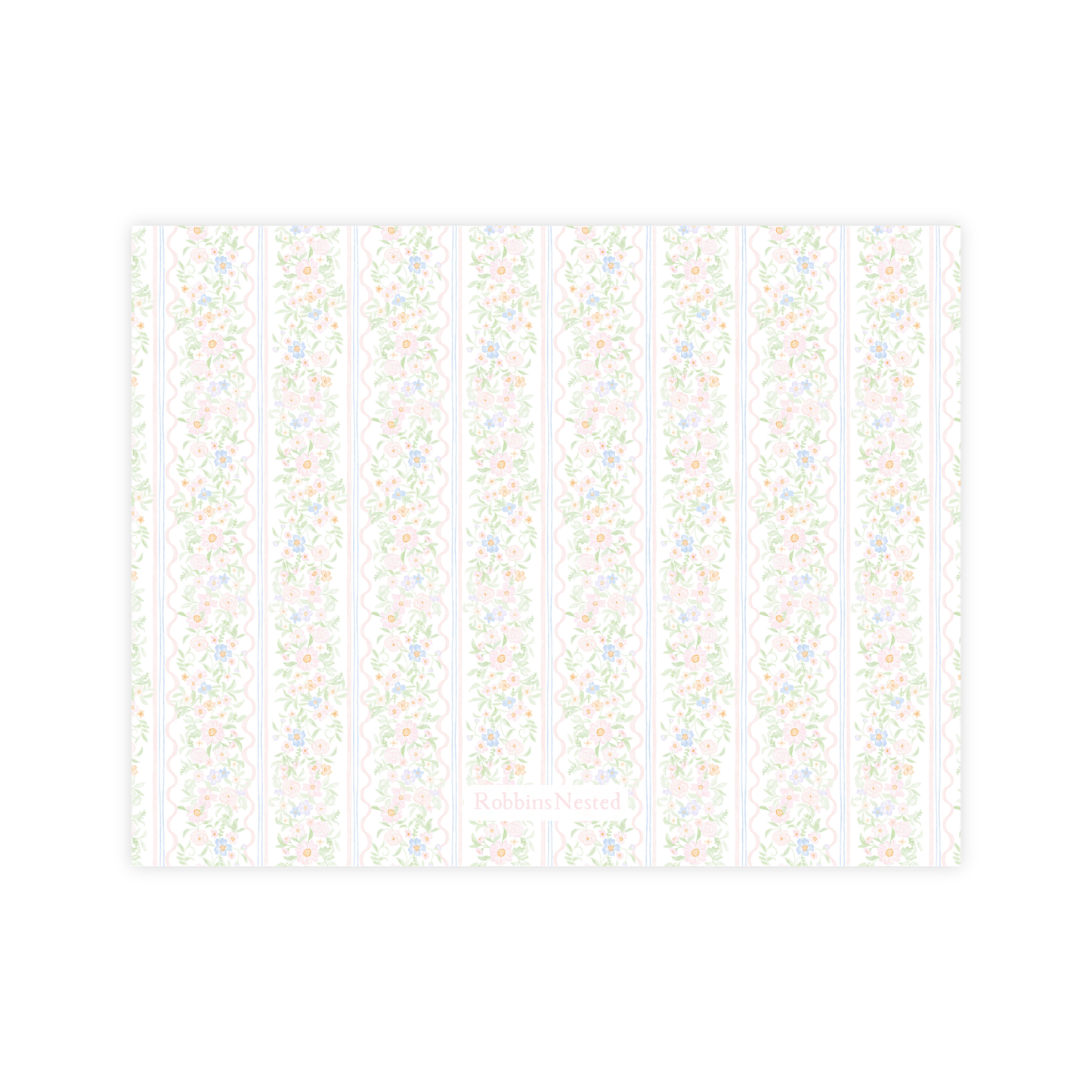 Floral Bow Nursery Stationery