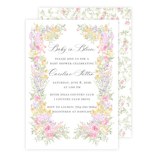 Baby in Bloom Baby Shower Invitation