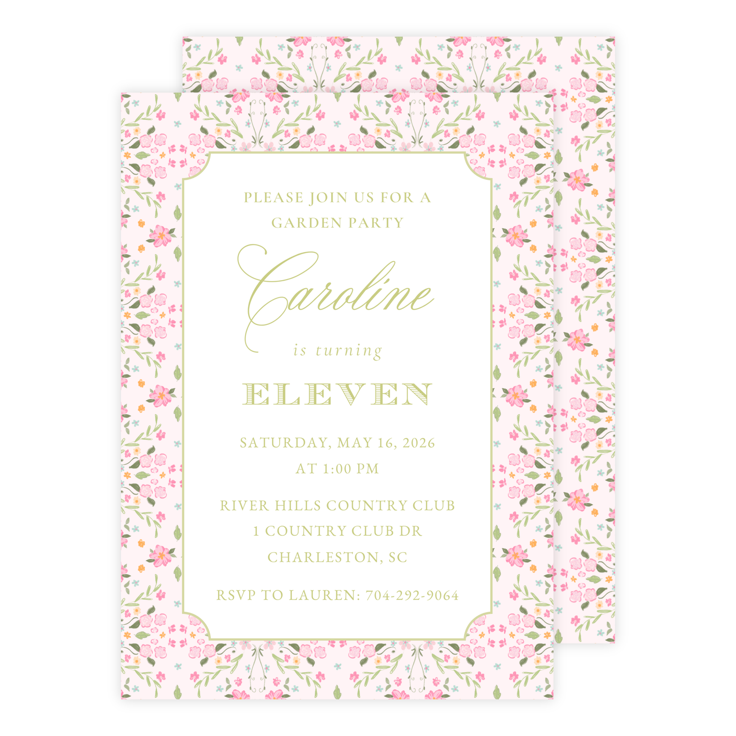 English Garden Birthday Invitation