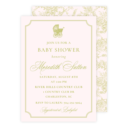 Heirloom Carriage Baby Shower Invitation