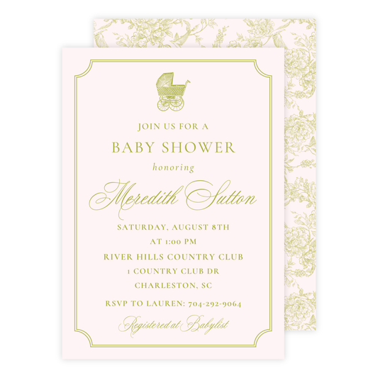 Heirloom Carriage Baby Shower Invitation