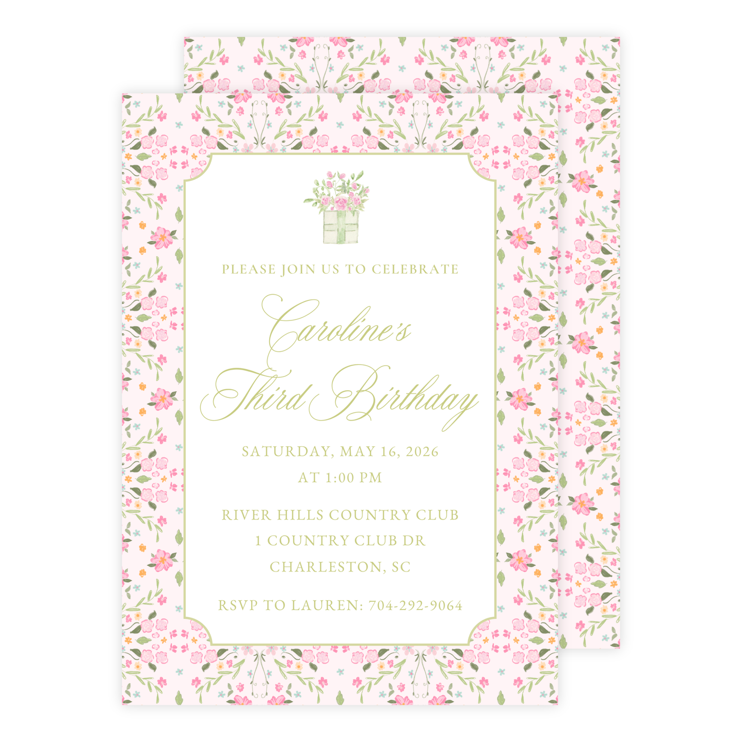 Floral Garden Birthday Invitation