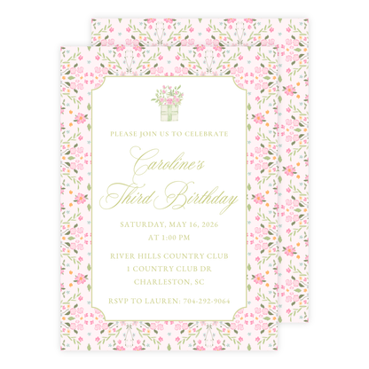 Floral Garden Birthday Invitation