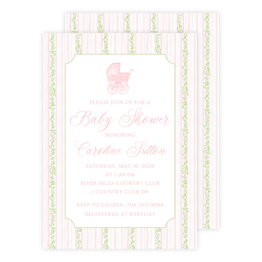 Classic Pink Baby Shower Invitation