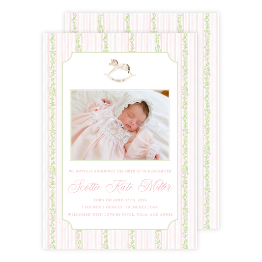 Rocking Horse Birth Announcement