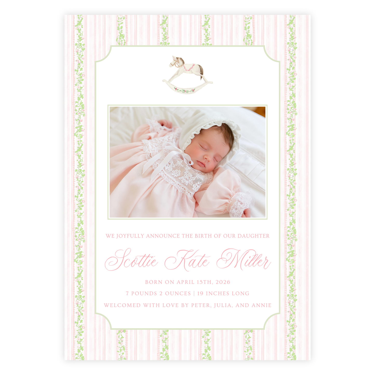 Rocking Horse Birth Announcement
