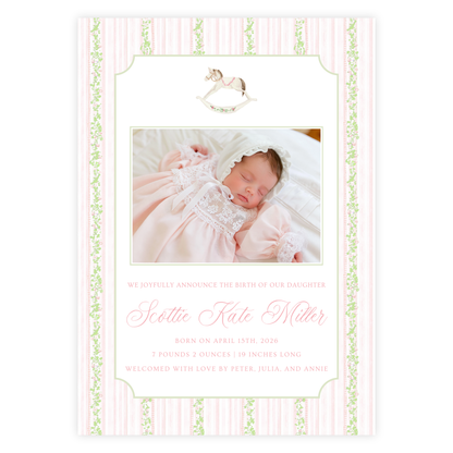 Rocking Horse Birth Announcement