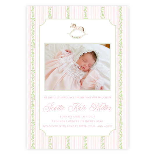 Rocking Horse Birth Announcement