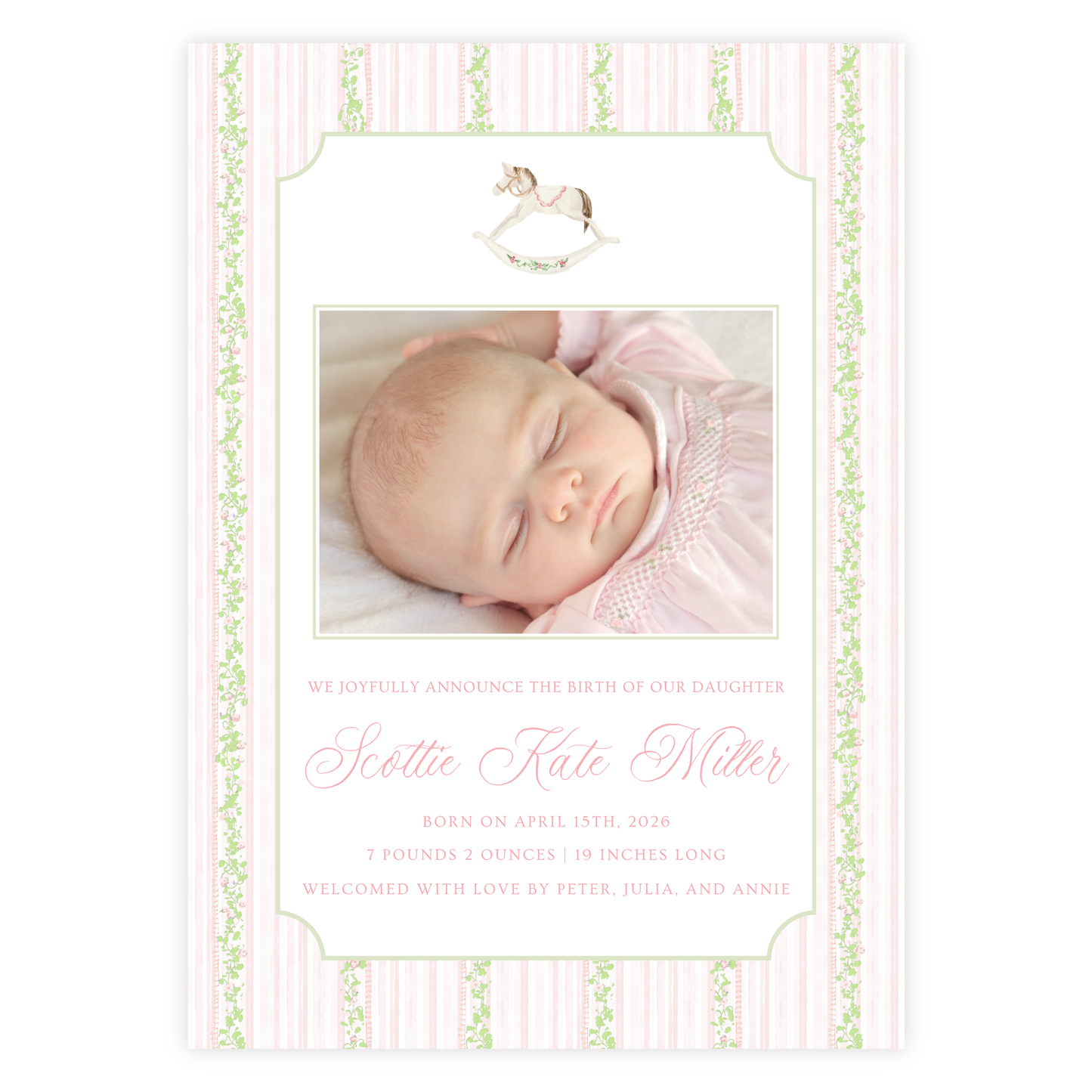 Rocking Horse Birth Announcement