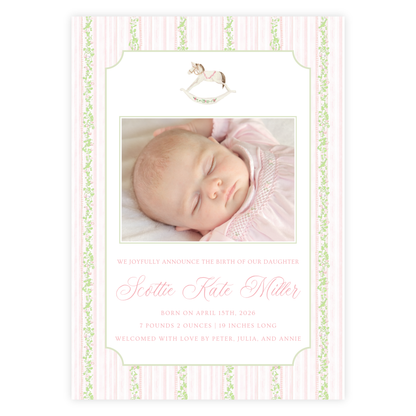 Rocking Horse Birth Announcement