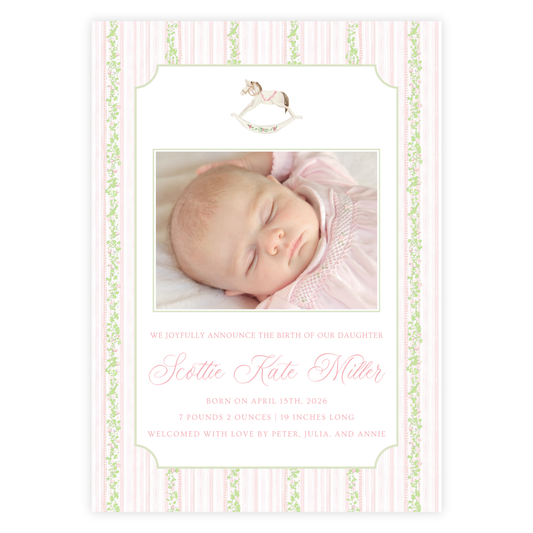 Rocking Horse Birth Announcement