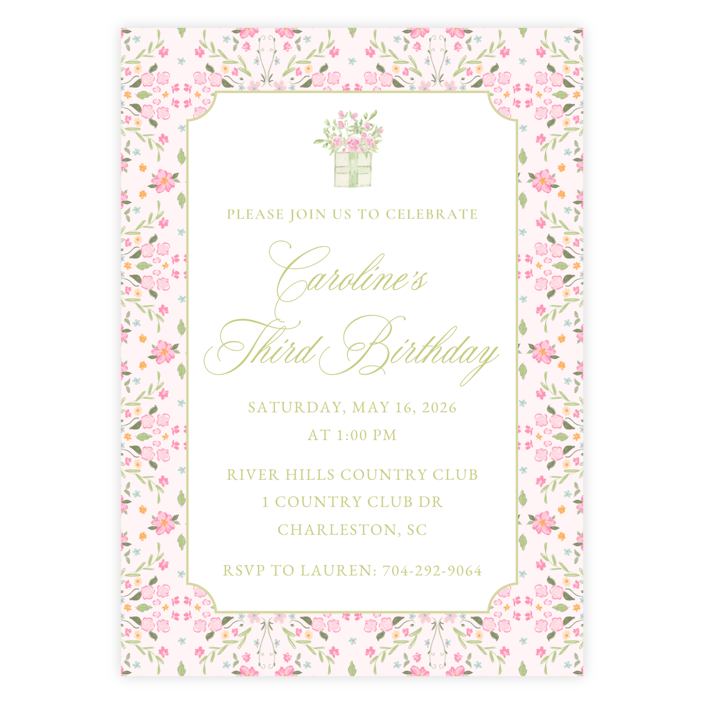 Floral Garden Birthday Invitation