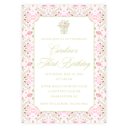Floral Garden Birthday Invitation