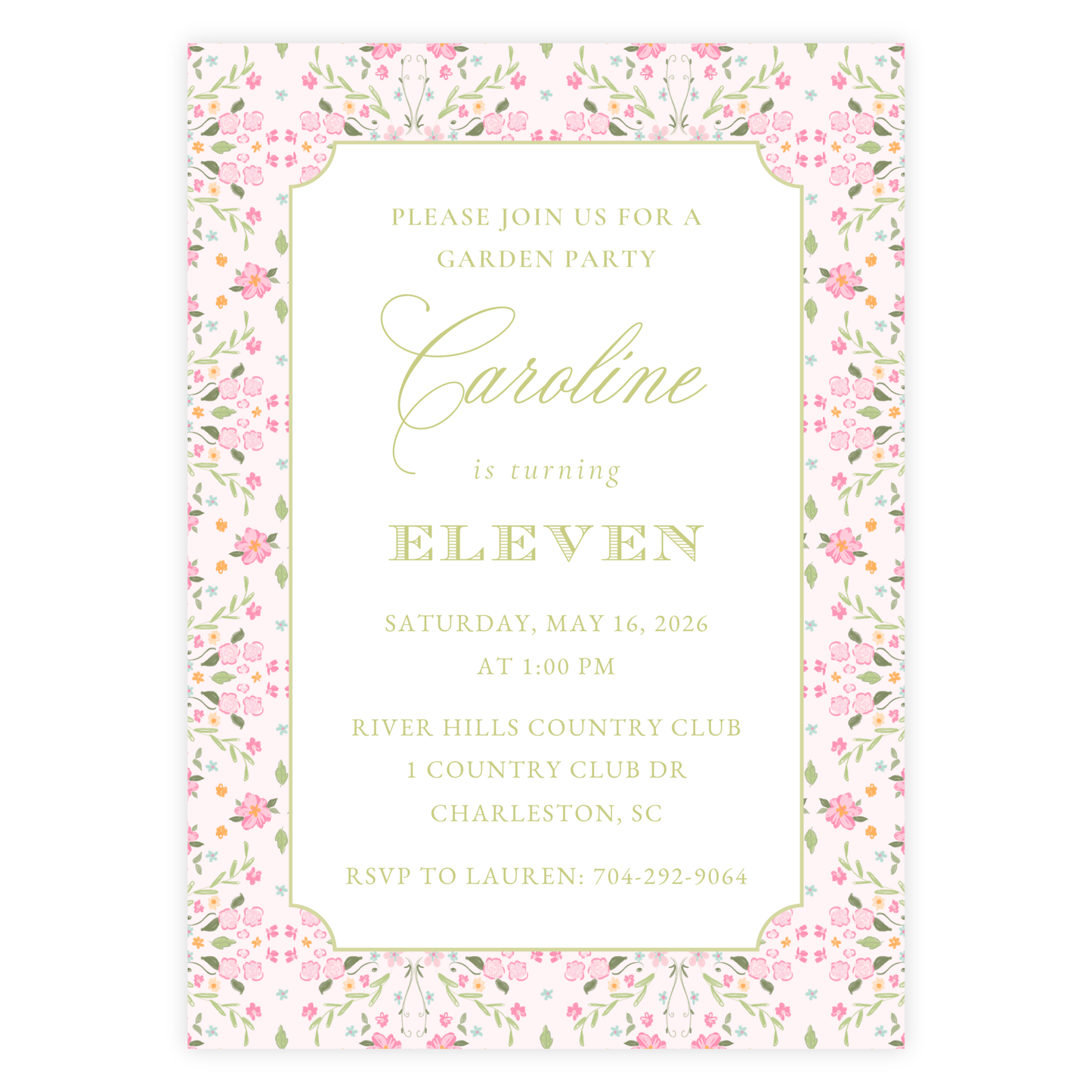 English Garden Birthday Invitation