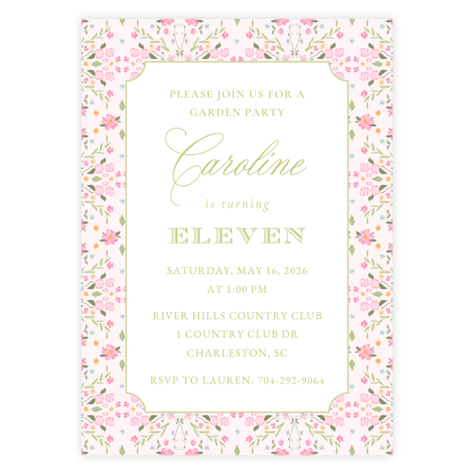 English Garden Birthday Invitation