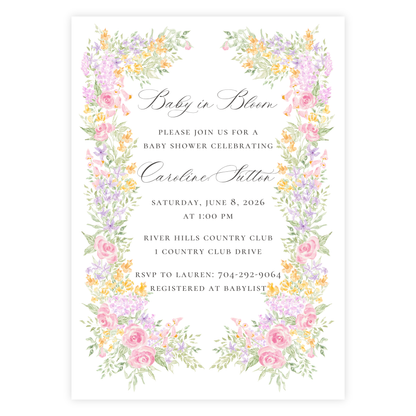 Baby in Bloom Baby Shower Invitation