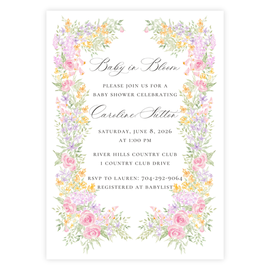 Baby in Bloom Baby Shower Invitation