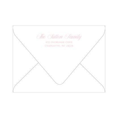 Pink Monogram Birth Announcement