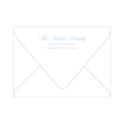 Blue Monogram Birth Announcement